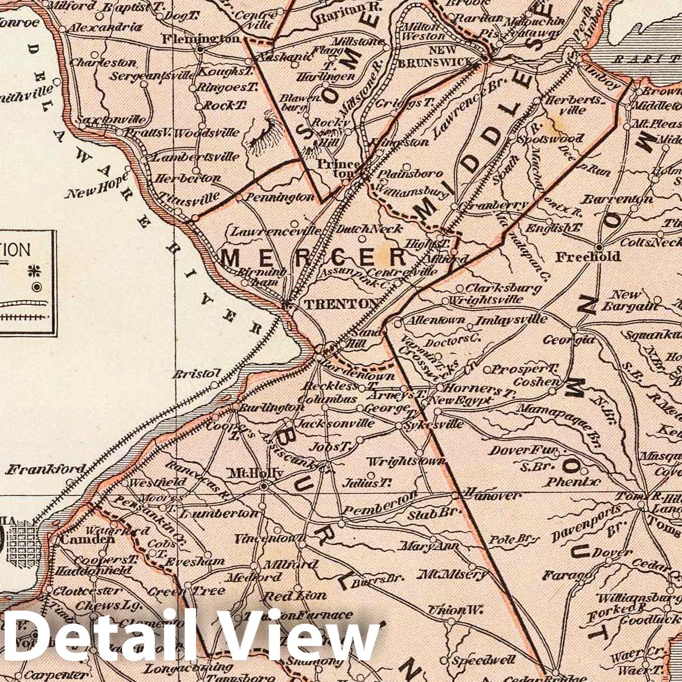 New Jersey, 1845 - Historical Map Print from Morse's North American Atlas