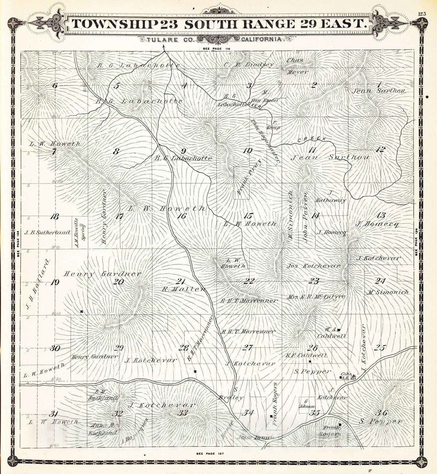 Historic Map : 1892 T.23S R.29E. - Vintage Wall Art