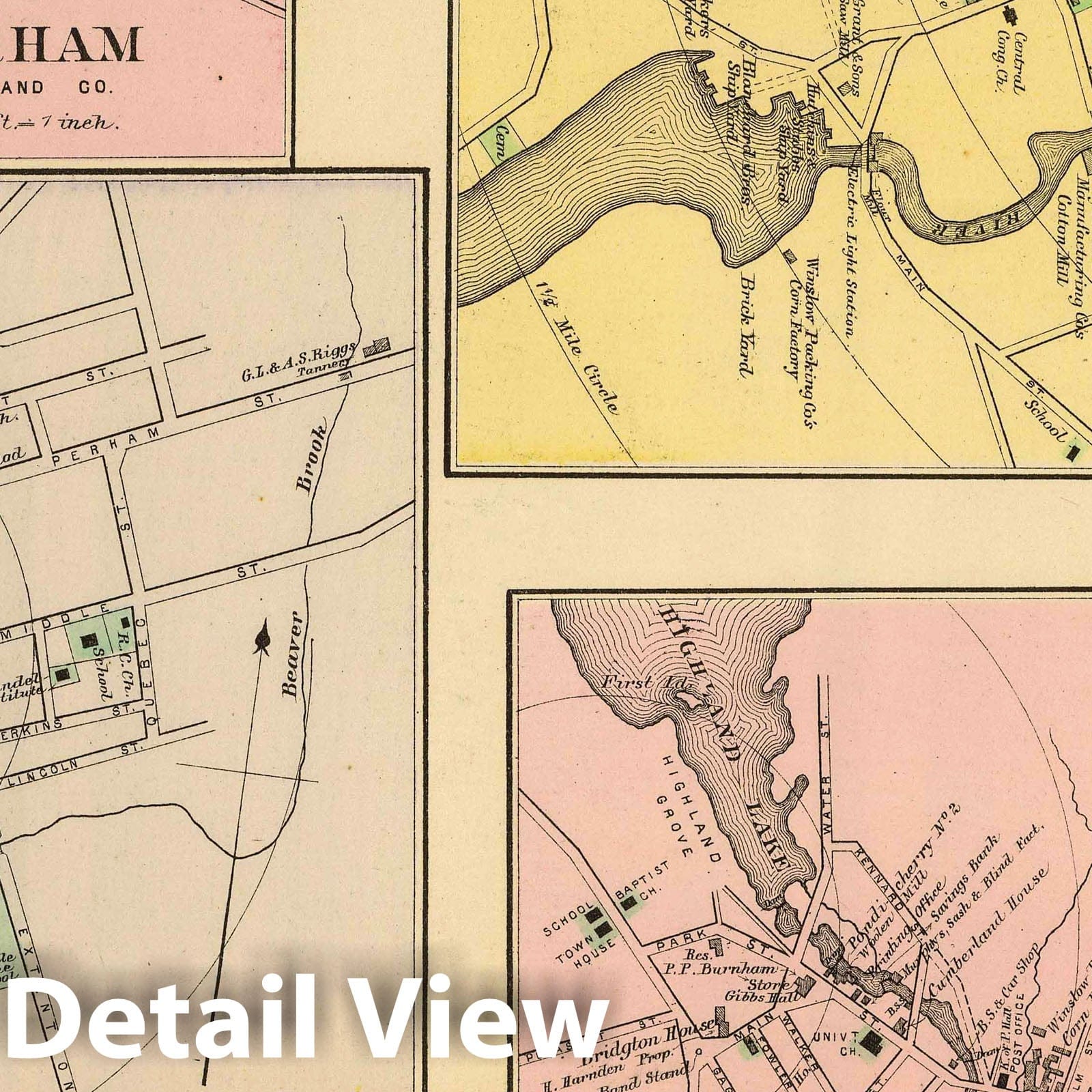 Farmington, Gorham, Yarmouth, Bridgton, Maine - Railroad Map, 1894