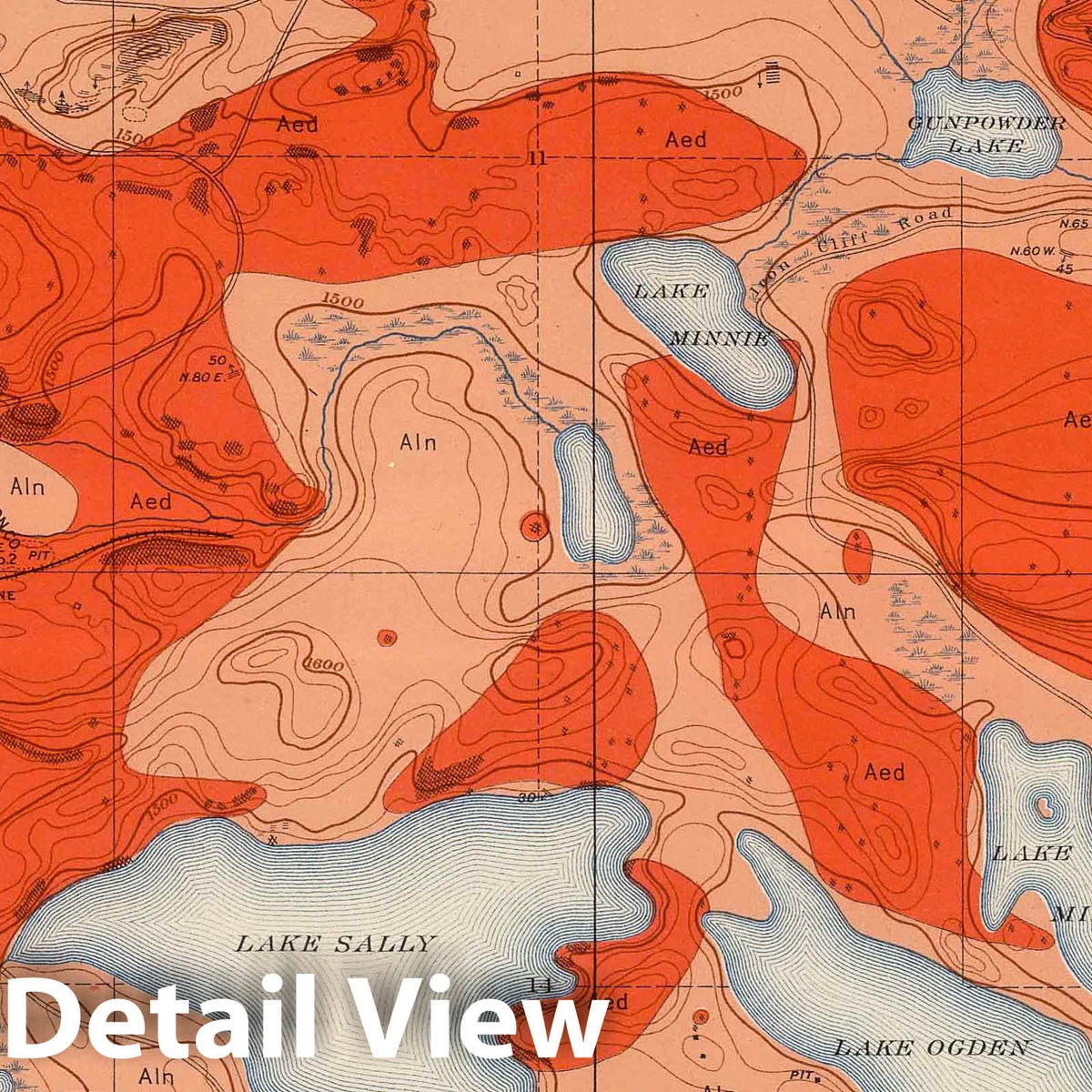 Marquette Iron-Bearing District, Michigan - Geological Map 1896