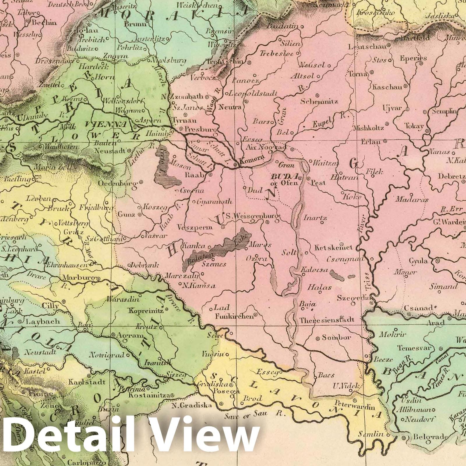 Austria - Railroad Map, 1848 - Historical Map Print