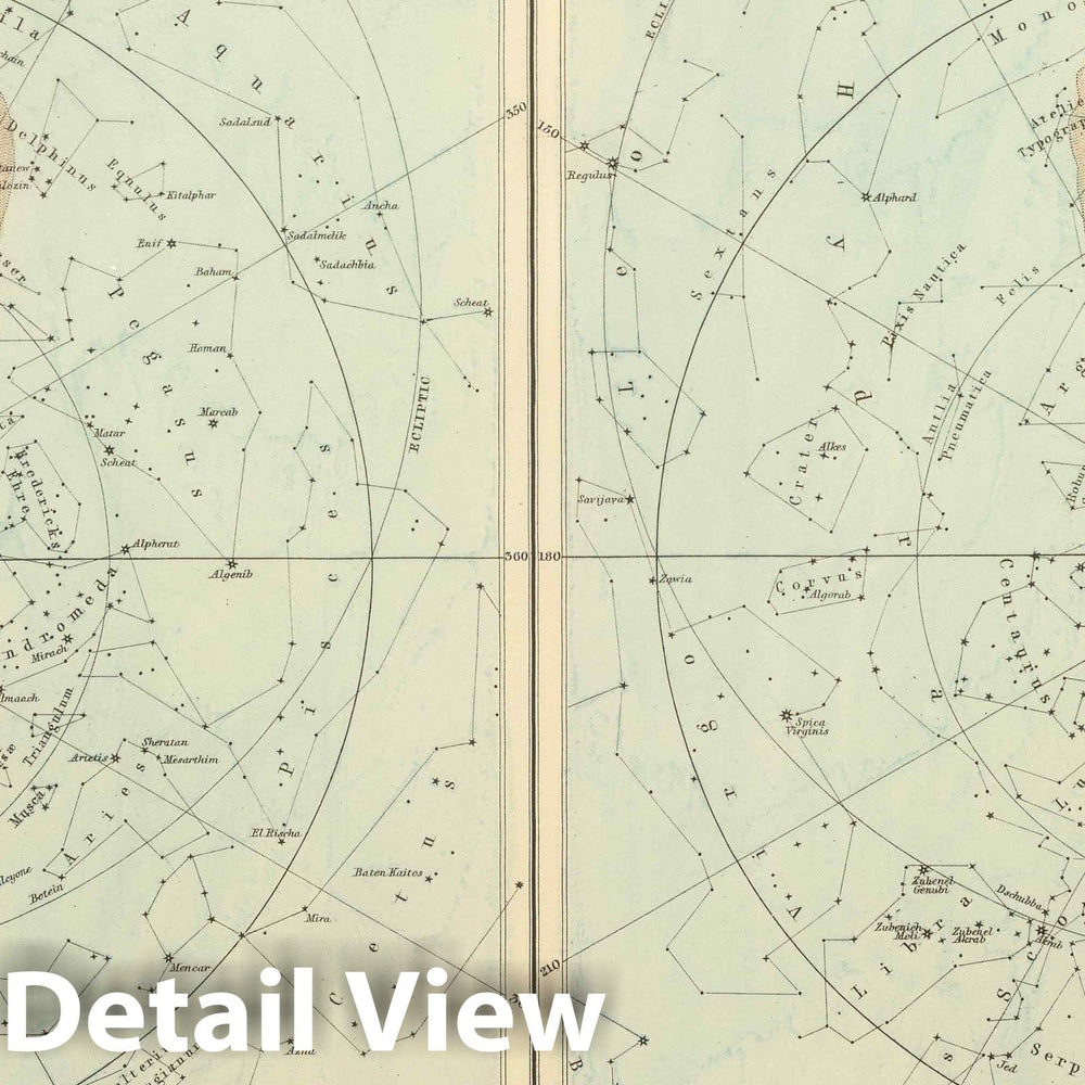 Historic Map - 1854 Northern Celestial Hemisphere. Southern Celestial Hemisphere, Atlas - Vintage Wall Art