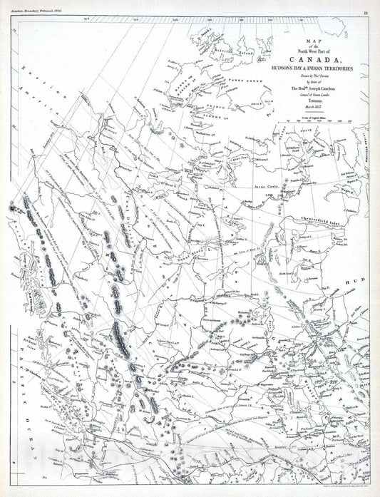 Historic Map : 1857 Devine's Northwest Part of Canada (portion). - Vintage Wall Art