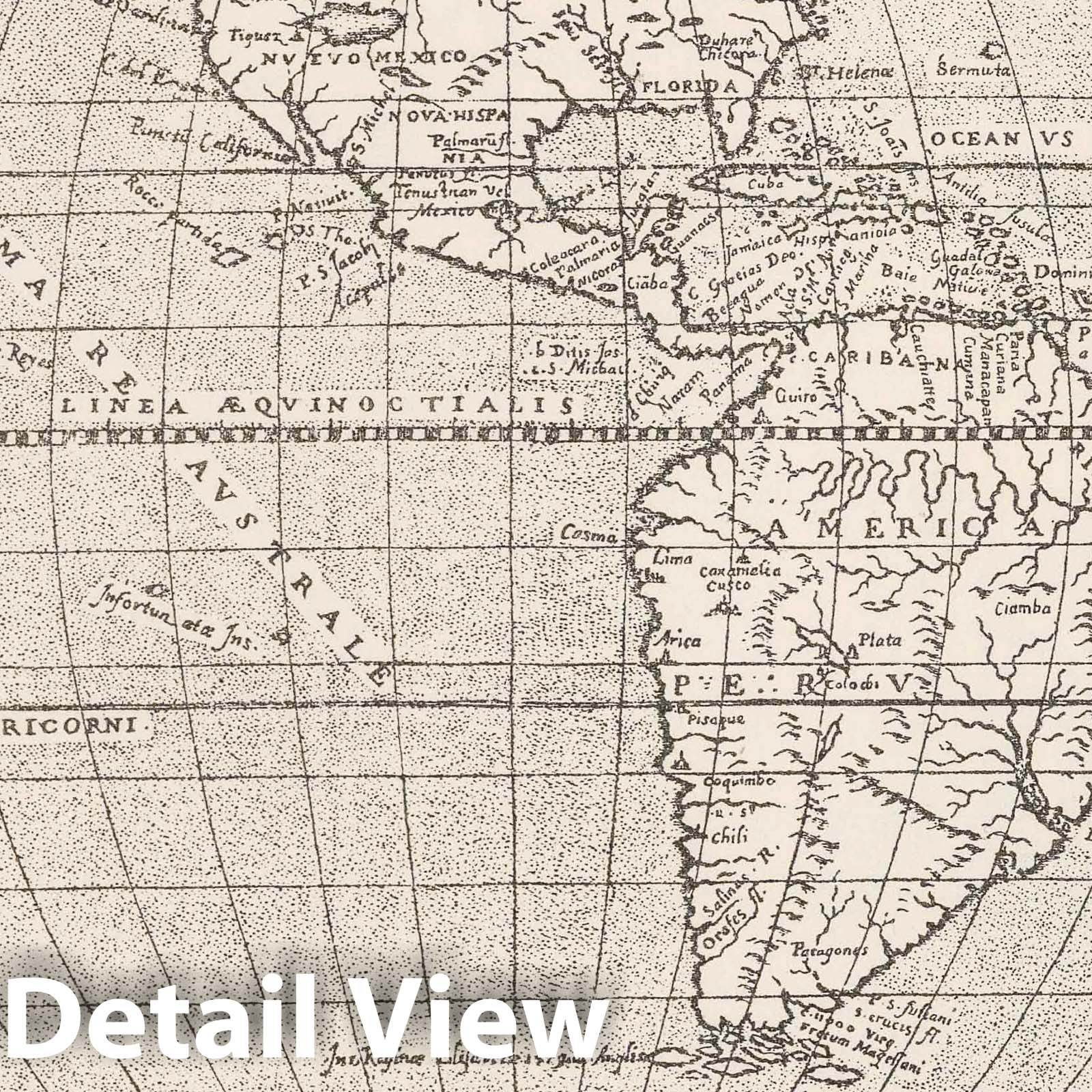 New World (Facsimile) - Geologic Map, 1587 - Historical Map Print