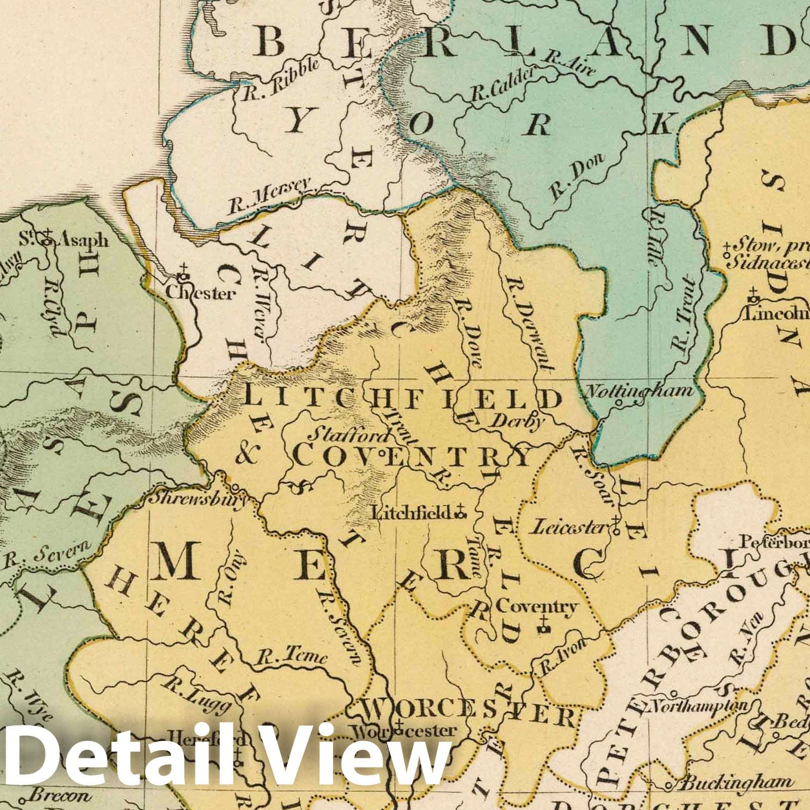 Dioceses of England and Wales, 1801 - Historical Map Print