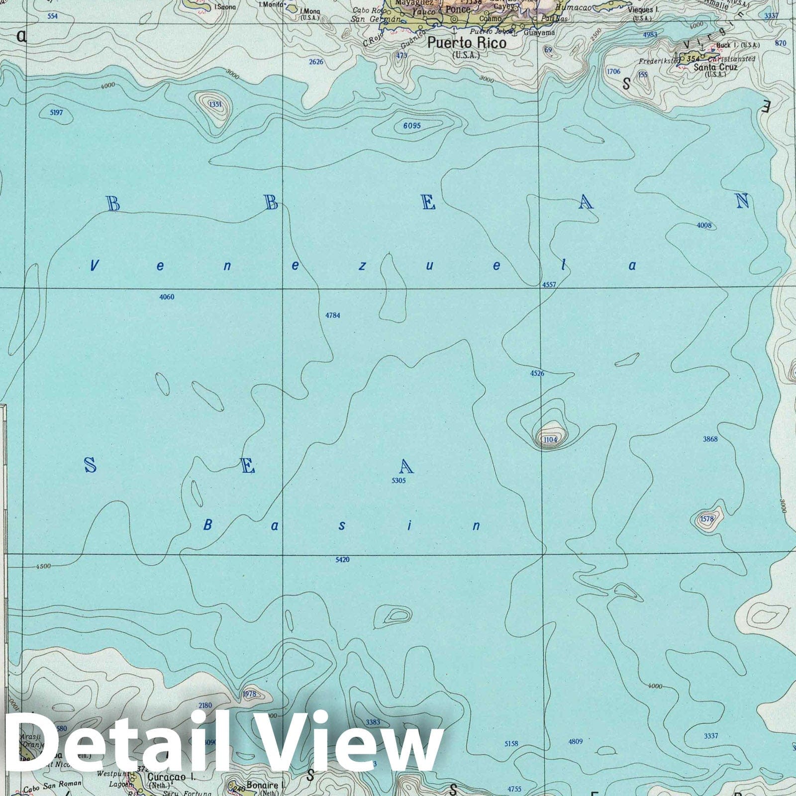 Haiti, Dominican Republic, Jamaica, Puerto Rico, Lesser Antilles, Trinidad and Tobago - Canal Map, 1967