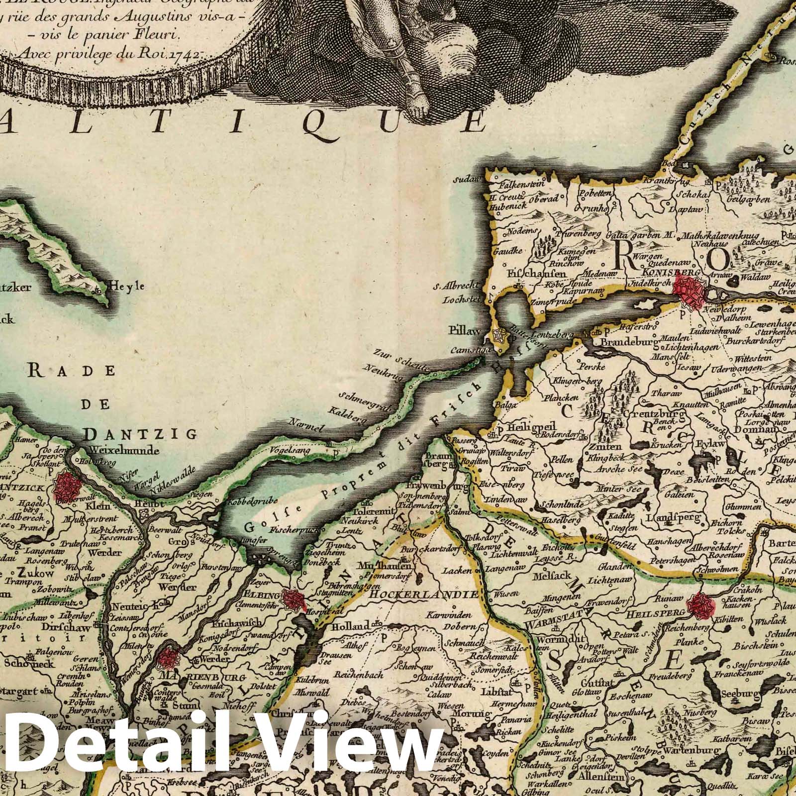 Kingdom of Prussia - River Map, 1742 - Historical Map Reproduction