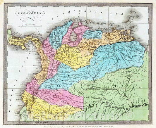 Historic Map : 1835 Columbia. - Vintage Wall Art