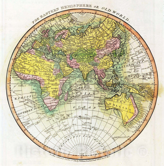 Historic Map : 1811 E. Hemisphere. - Vintage Wall Art