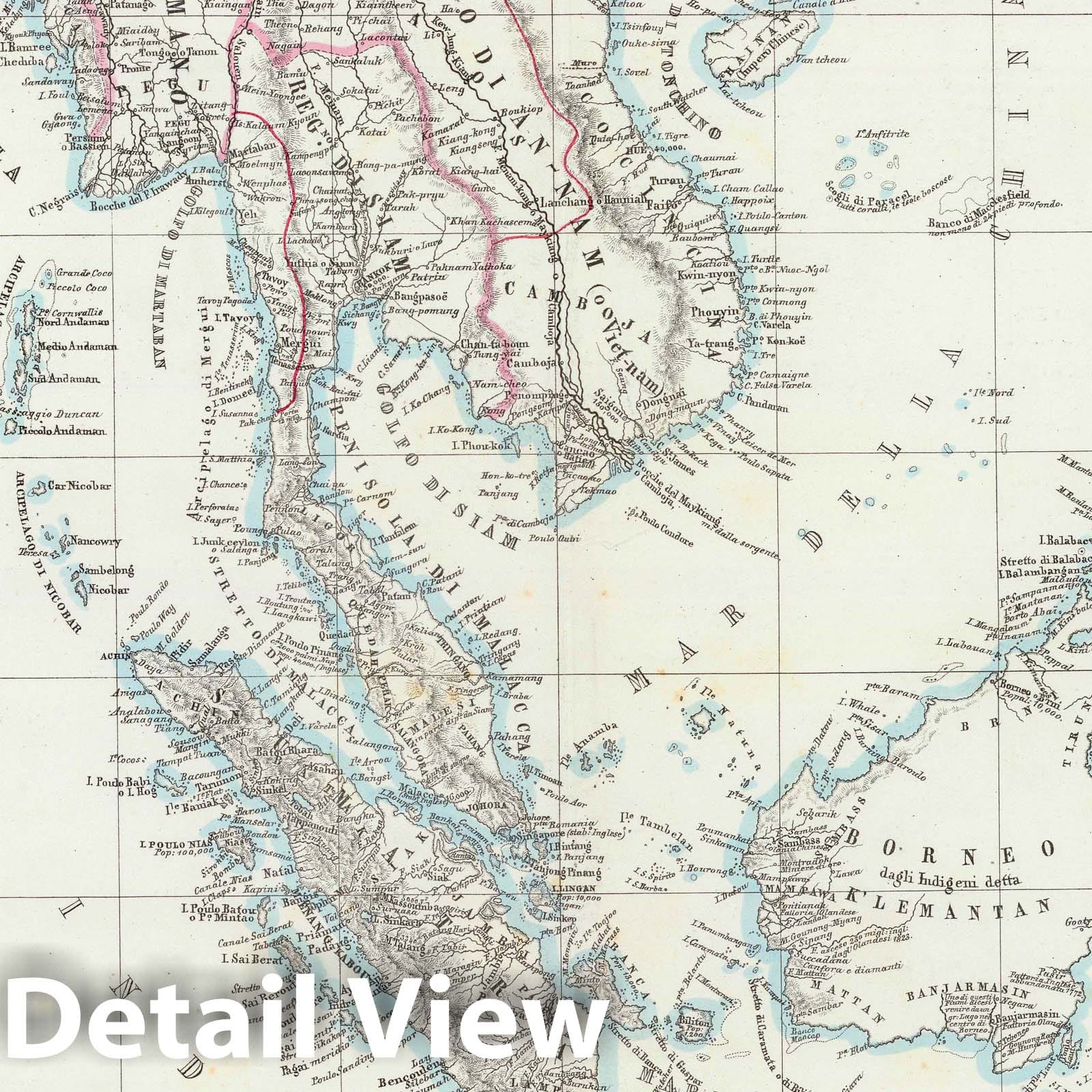 Malesia: Southeast Asia, Andaman and Nicobar Islands, 1848 - Historical Map Print