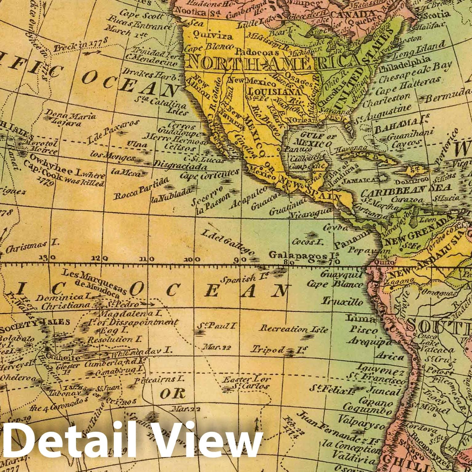 Western Hemisphere - River Map, 1811 - Historical Map Print