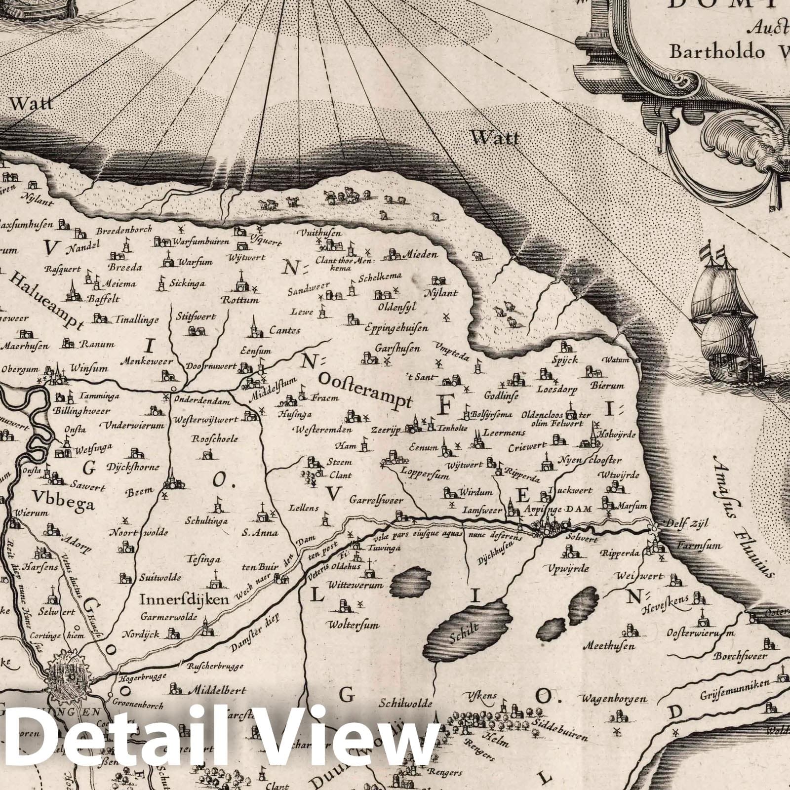 Groningen, Netherlands 1630 Historical Map Print
