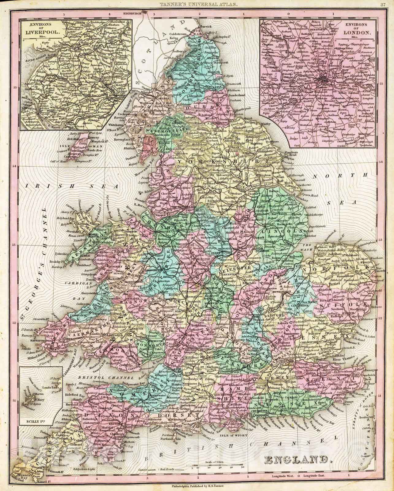 Historic Map : 1836 England. v1 - Vintage Wall Art