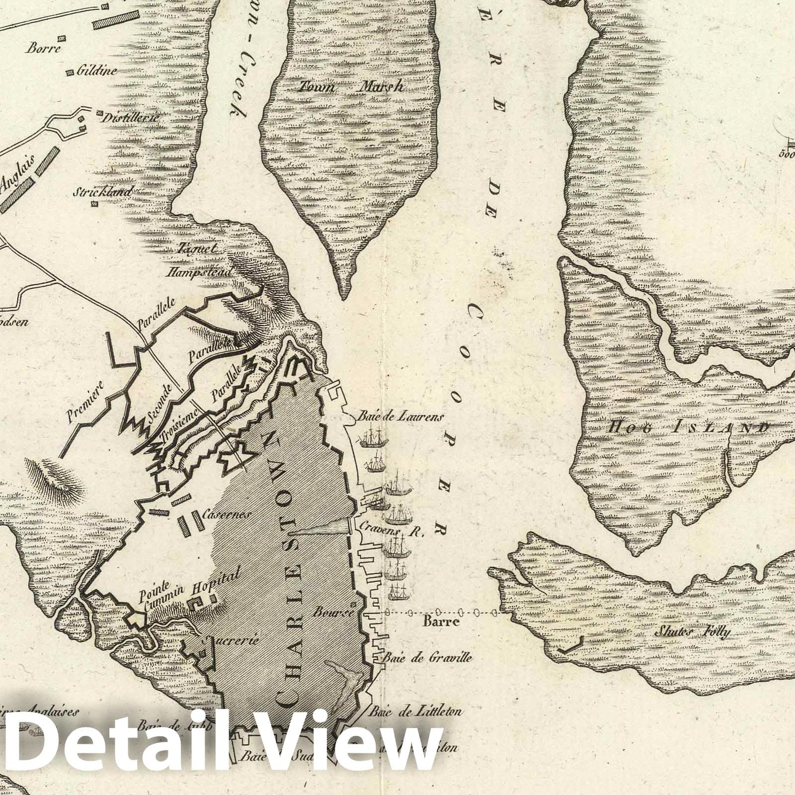 Siege of Charleston - American Revolution Military Map, 1807