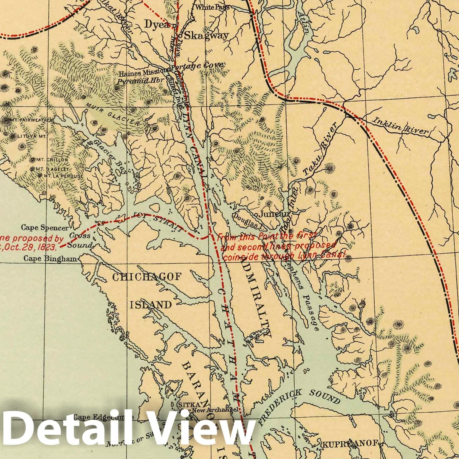 Southeastern Alaska and British Columbia, Canada, USA - Survey Map, 1903