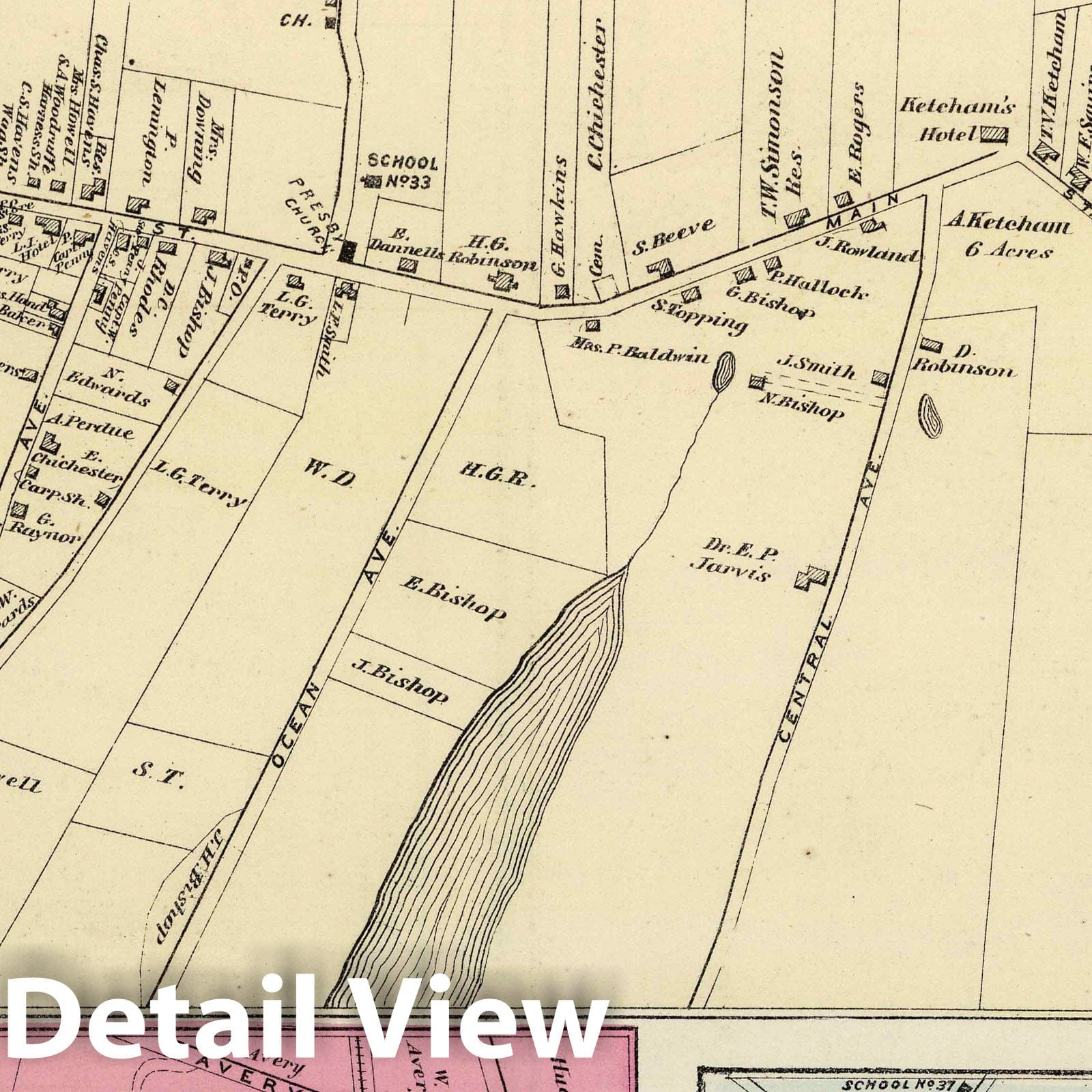 Centre Moriches, Eastport, and Blue Point, Long Island Property Map, 1873