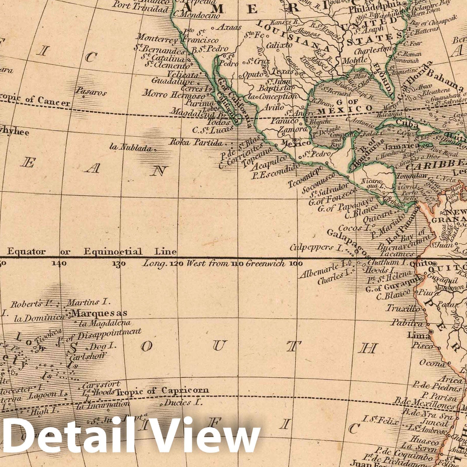 Western Hemisphere, 1808 - Historical Map Print