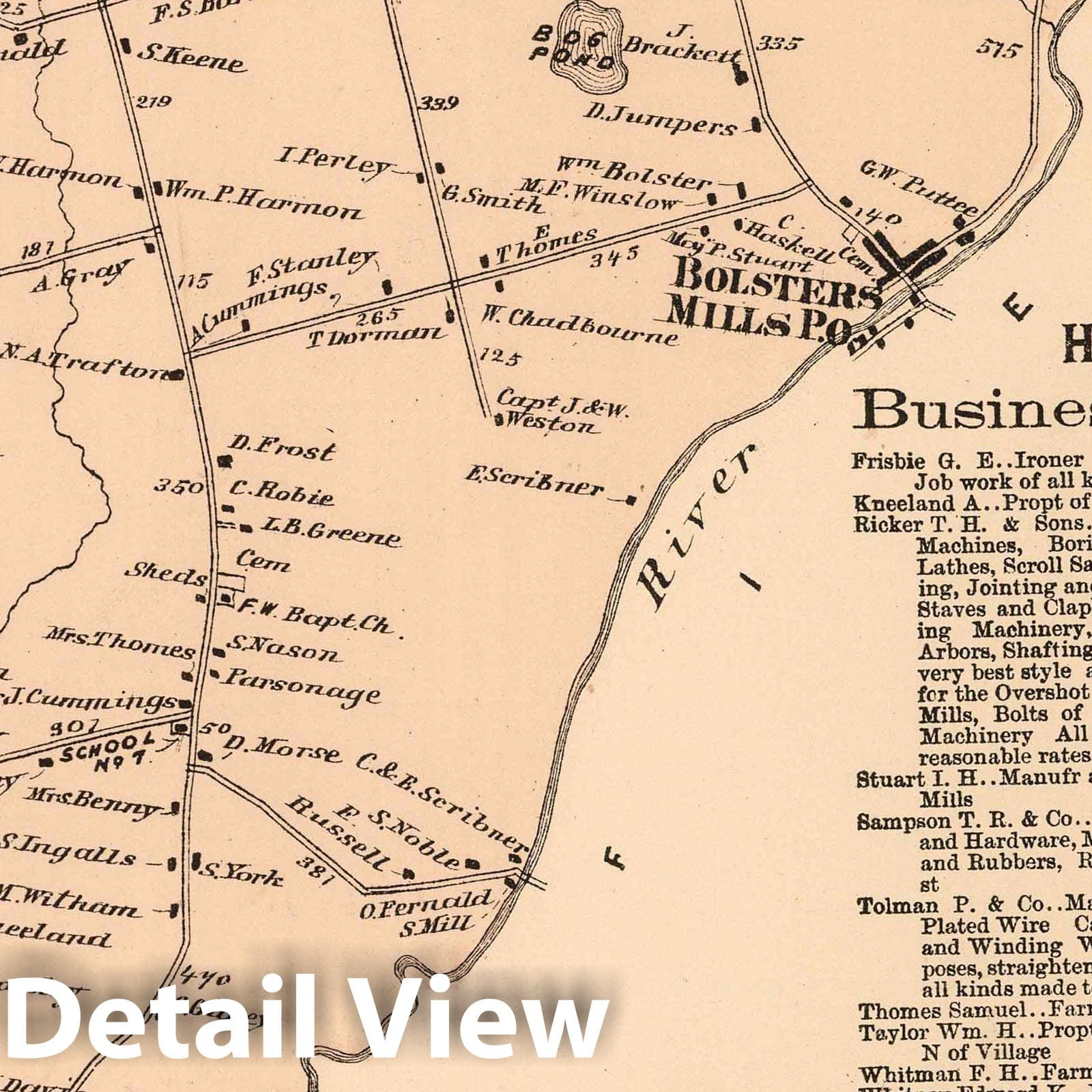 Harrison, Cumberland County, Maine - Property Map, 1871