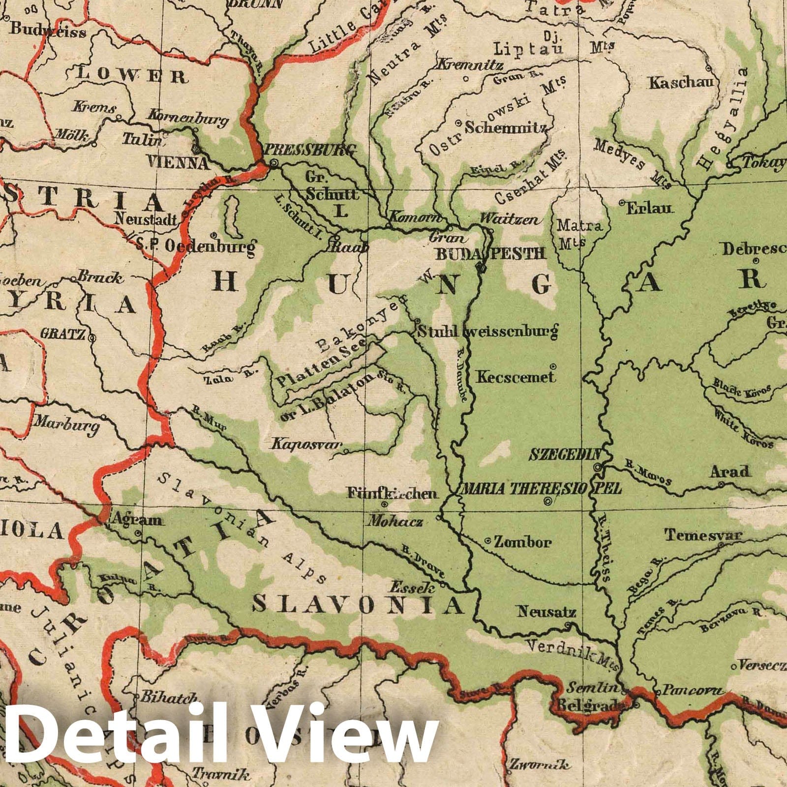 Historic Wall Map : 1880 Austro-Hungarian Monarchy. v2 - Vintage Wall Art