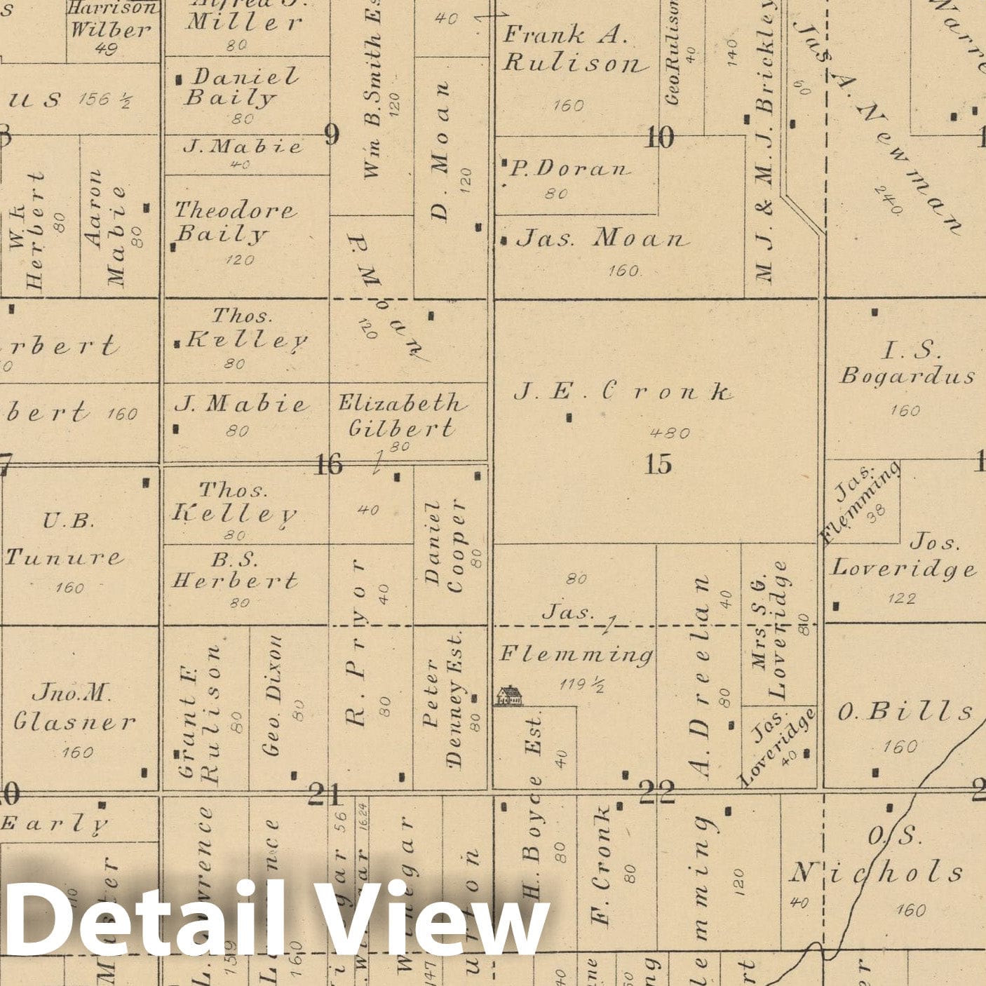 Bonus Township, Boone County, Illinois 1886 Historical Map Print