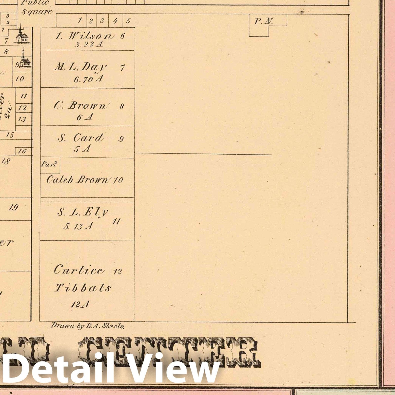 Deerfield Center, Edinburgh Center, Atwater Center, Portage County, Ohio - Property Map, 1874