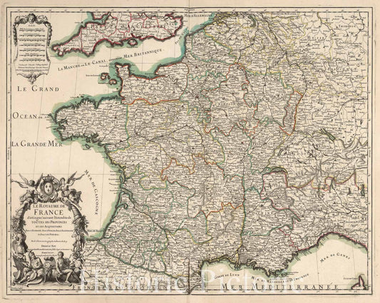 Kingdom of France, 1706 - Historical Map Print
