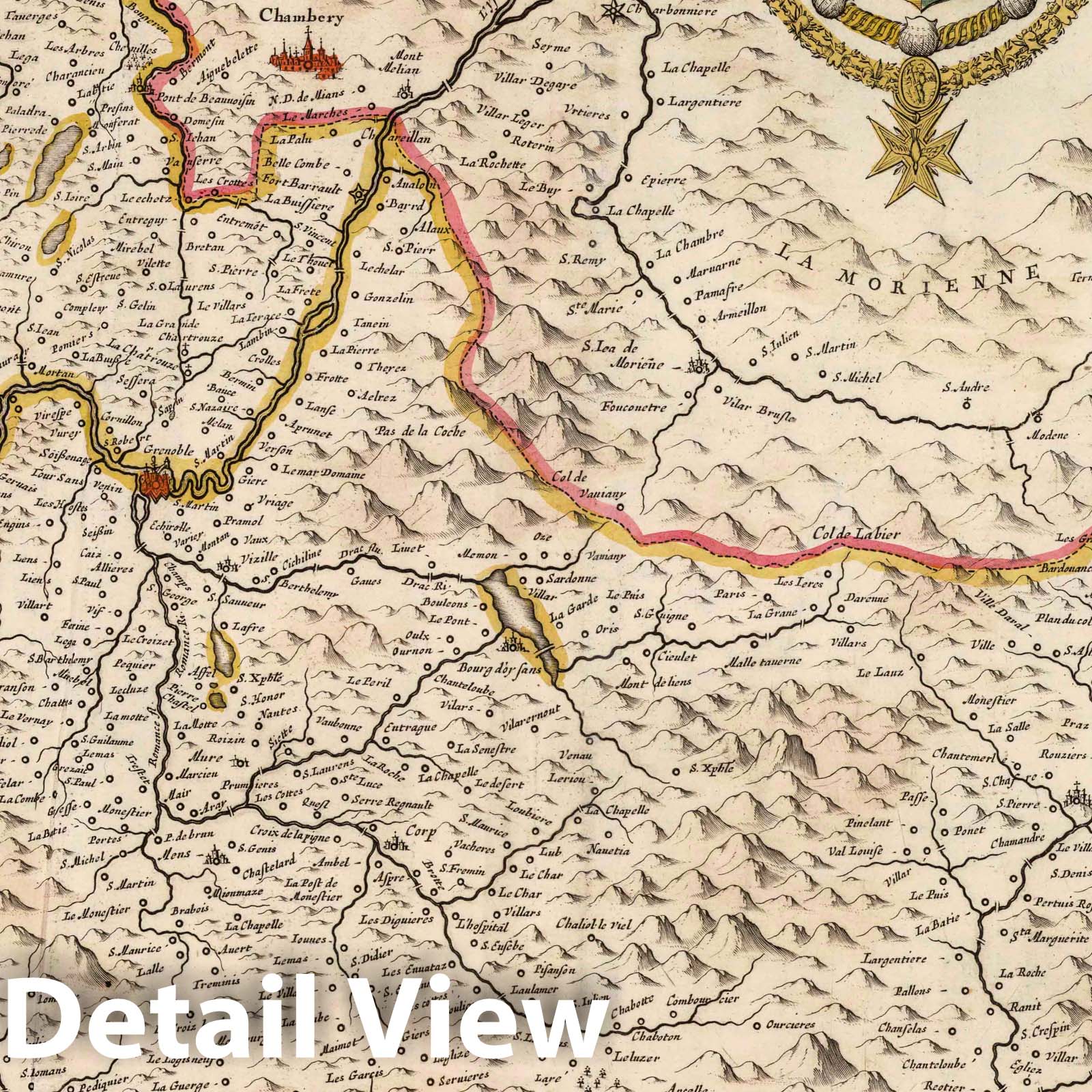 Dauphine, France 1682 - Hand-Colored Historical Map Print