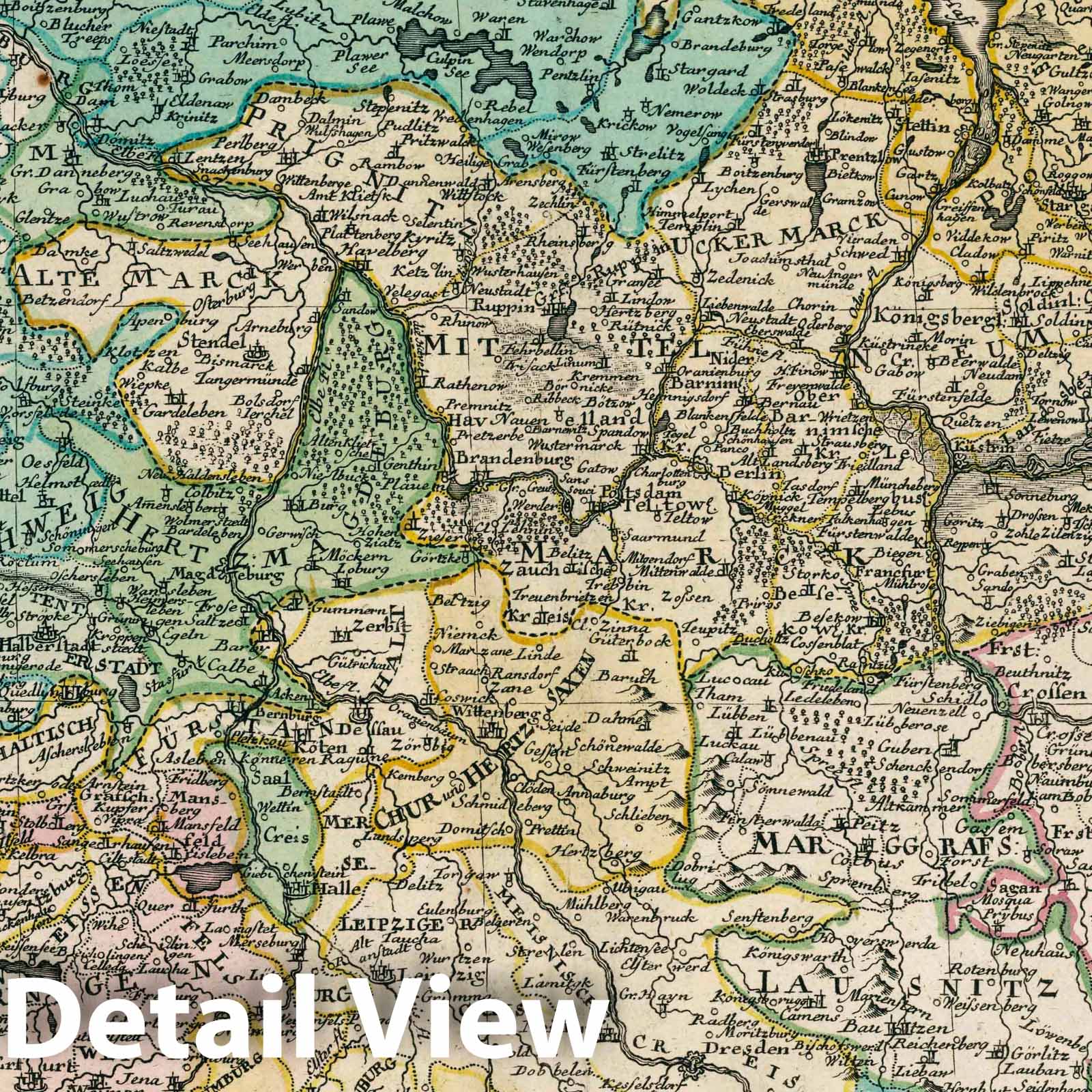 Upper and Lower Saxony - River Map, 1753 - Historical Map Print