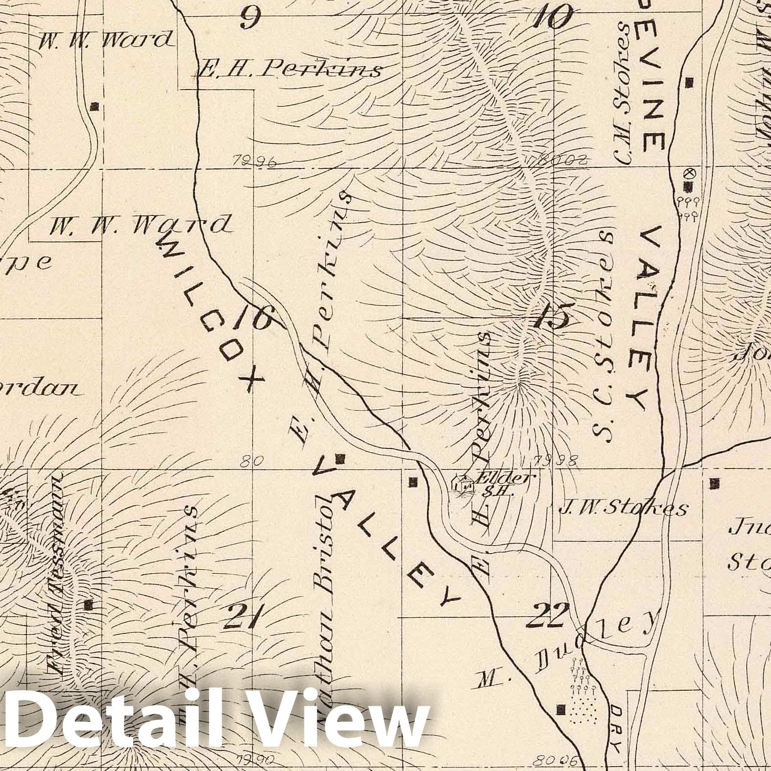 Township 16 South - Survey Map, Tulare County California 1892