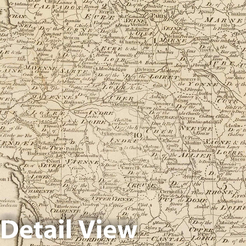 Historic Map : 1811 France Divided into Circles and Departments. - Vintage Wall Art