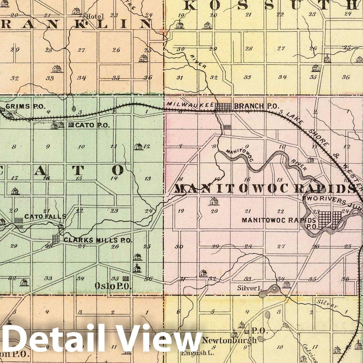 Manitowoc County, Wisconsin - Geologic Map, 1878 - Historical Map Print