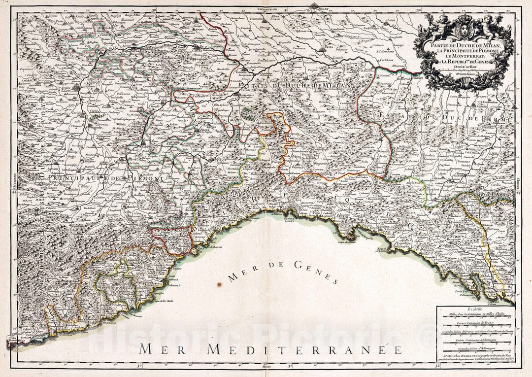 Historic Map : Milan (Italy) 1695 Partie du Duche de Milan. , Vintage Wall Art