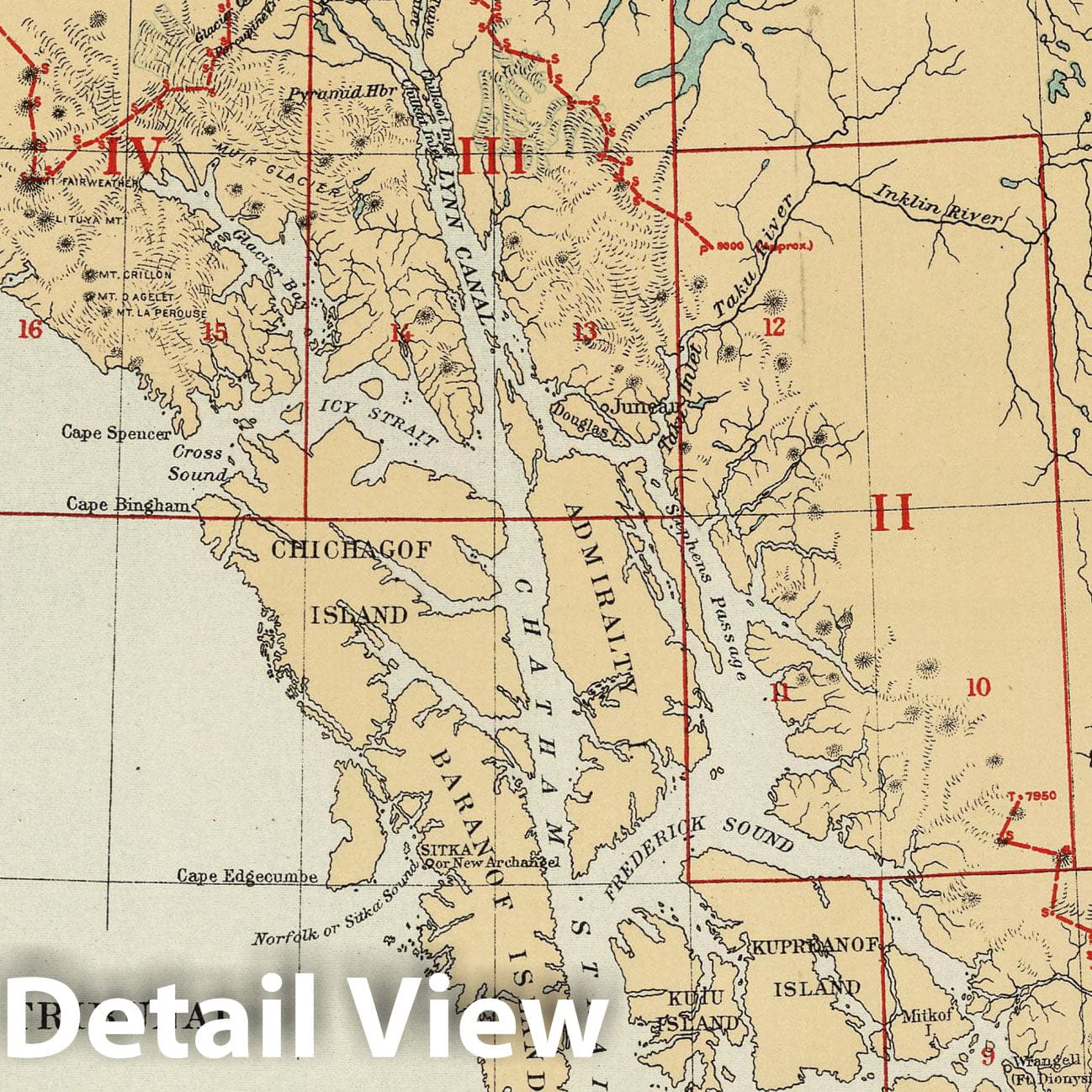 Alaska, British Columbia, Canada Boundary, 1904 - Historical Atlas Map Print
