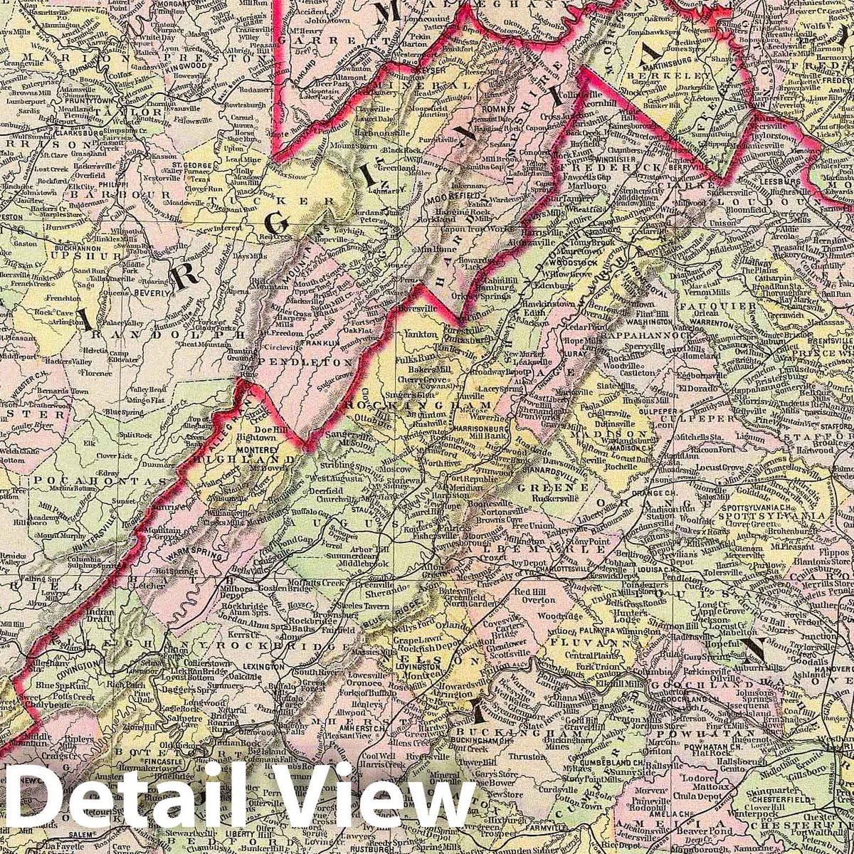 Delaware, Maryland, Virginia, and West Virginia - Railroad Map, 1890