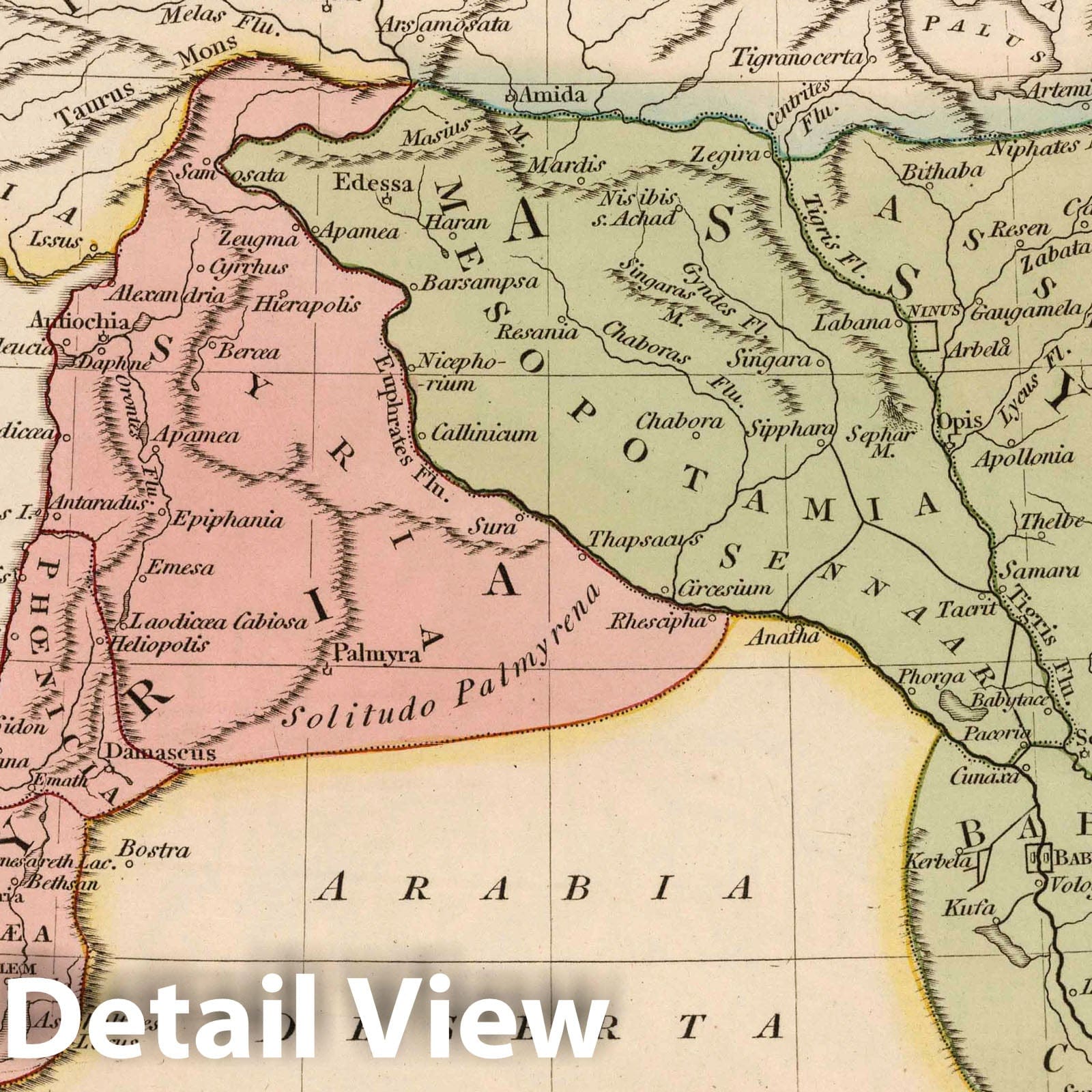 Syria and Assyria, 1815 - Historical Map Print from Wilkinson's Atlas Classica