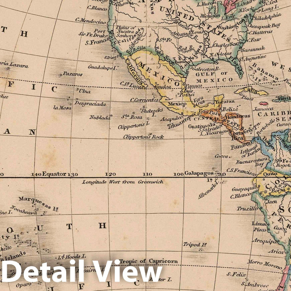 Western Hemisphere - Railroad Map, 1864 - James Wyld Historical Map Print