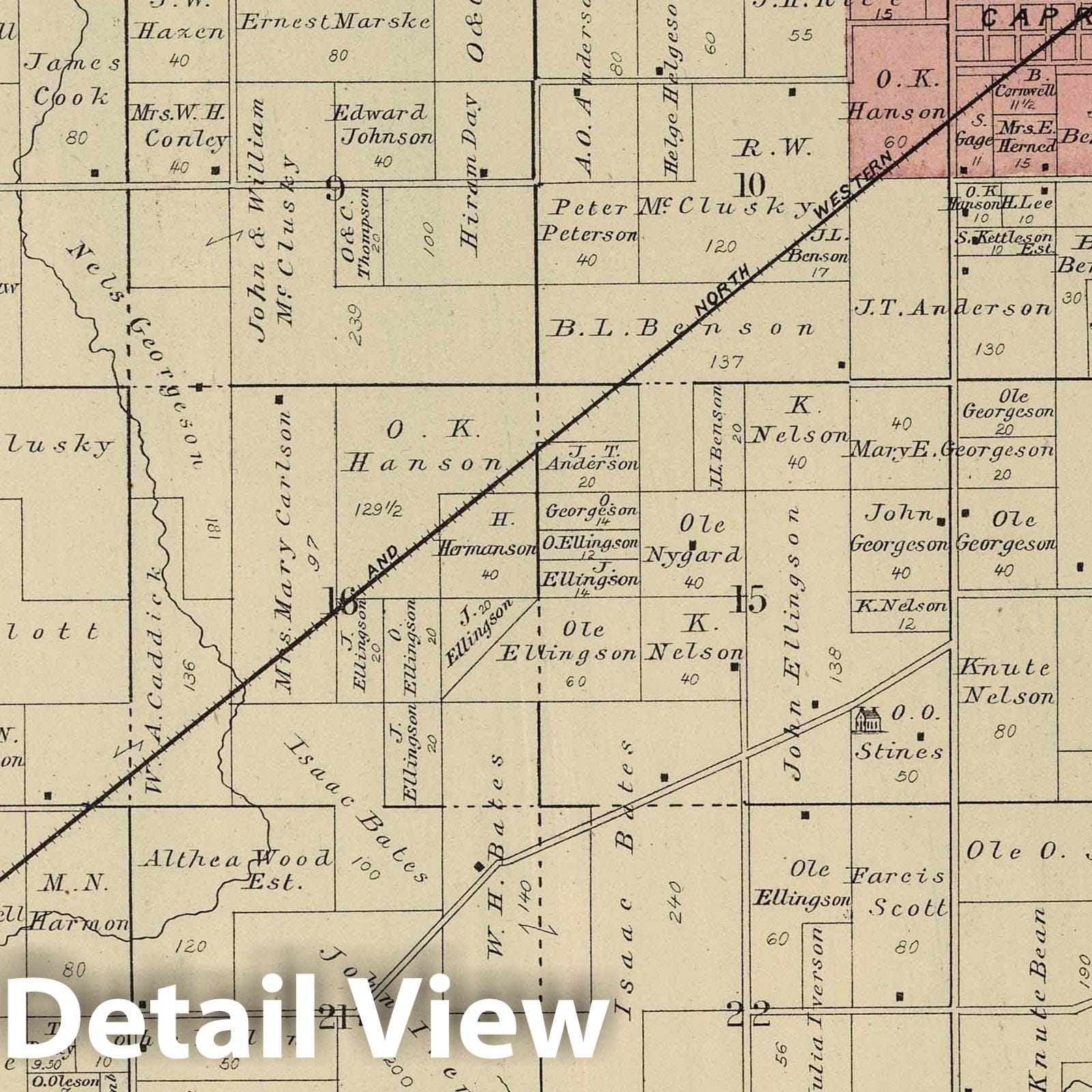 Boone Township - Property Map, 1886 - Historical Atlas Print