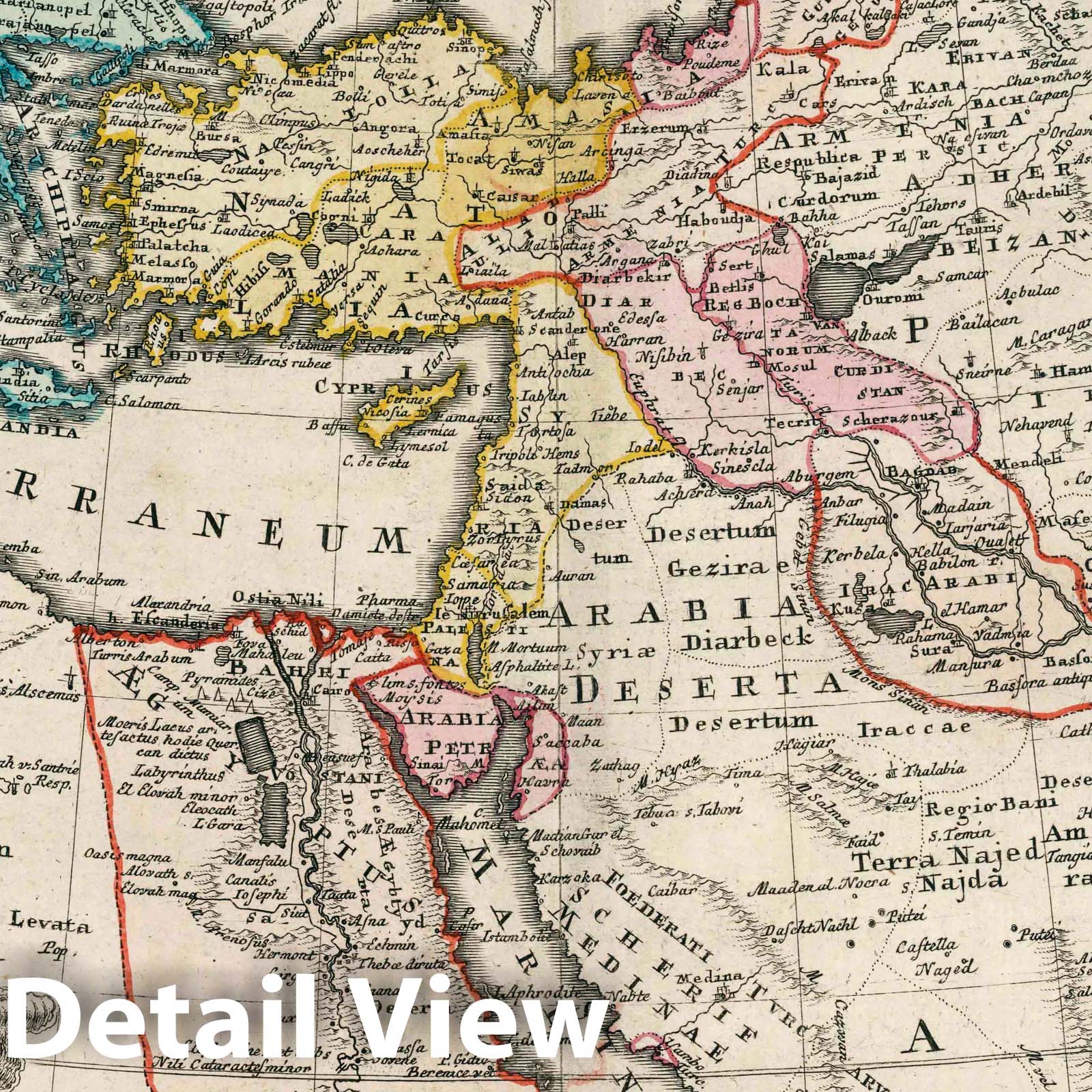 Turkish Empire - River Map, 1753 - Historical Map Print