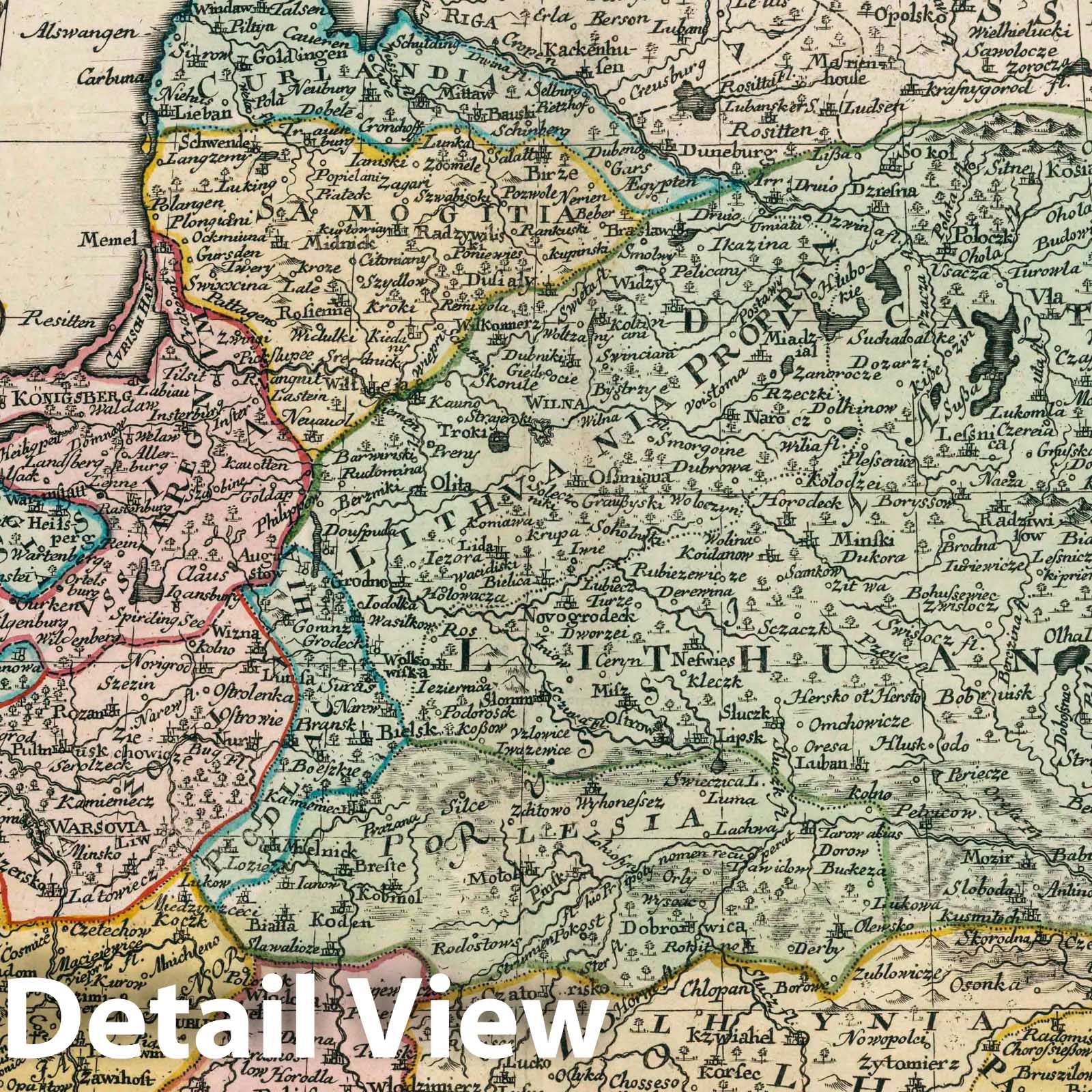 Poland - River Map, 1753 - Historical Map Print