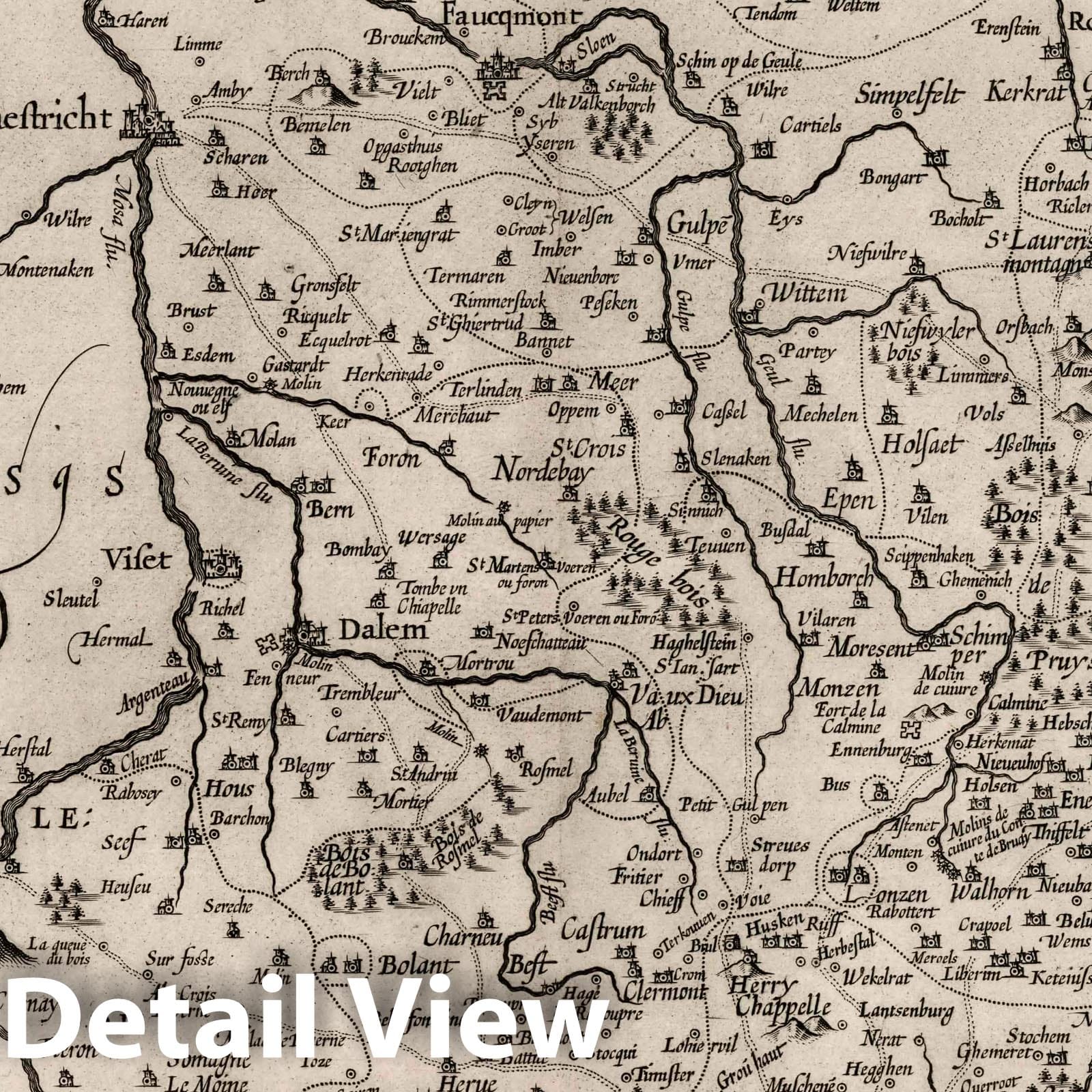 Limburg, 1625 - Historical Map Print by Blaeu