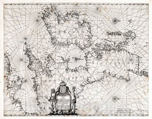 Historic Map : British Isles 1650 Pascaart Vant Canaal, Tabula Hydrographica Freti seu Canalis. , Vintage Wall Art