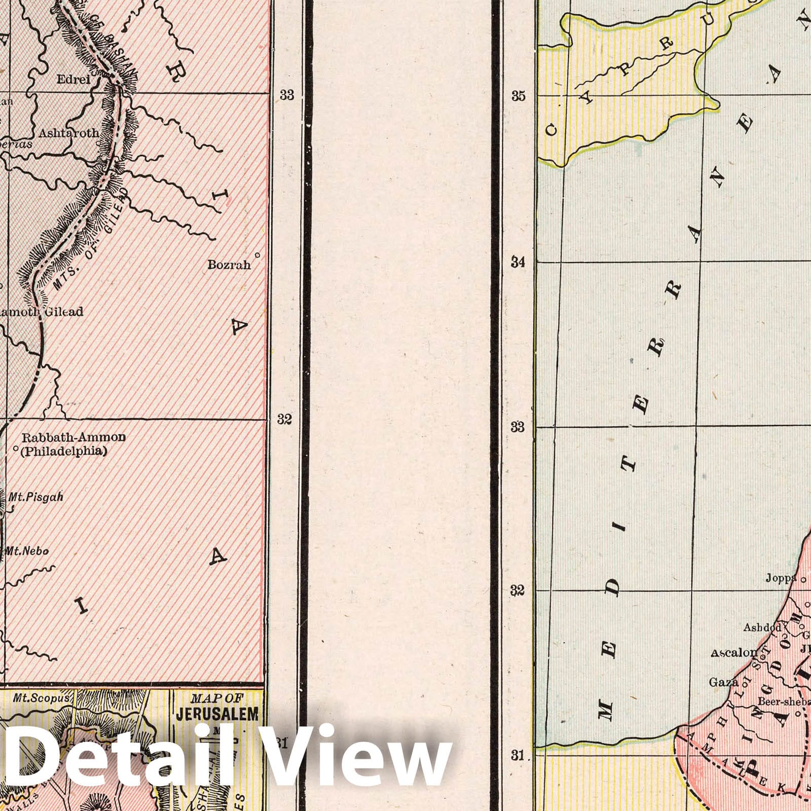 Palestine, Solomon's Kingdom & Phoenicia - 1901 Historical Map Print