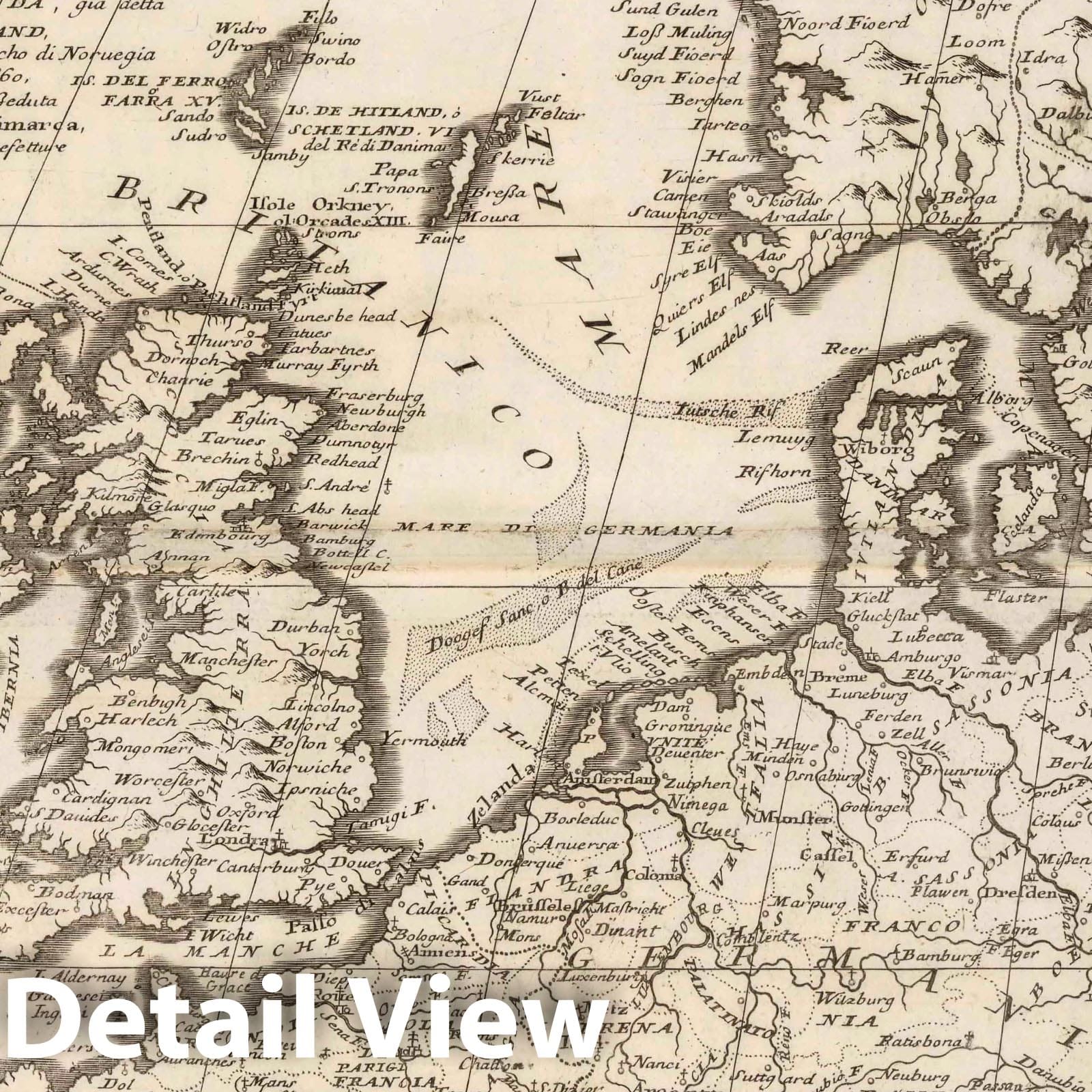 Western Europe - River Map, 1693 - Coronelli Atlante Veneto