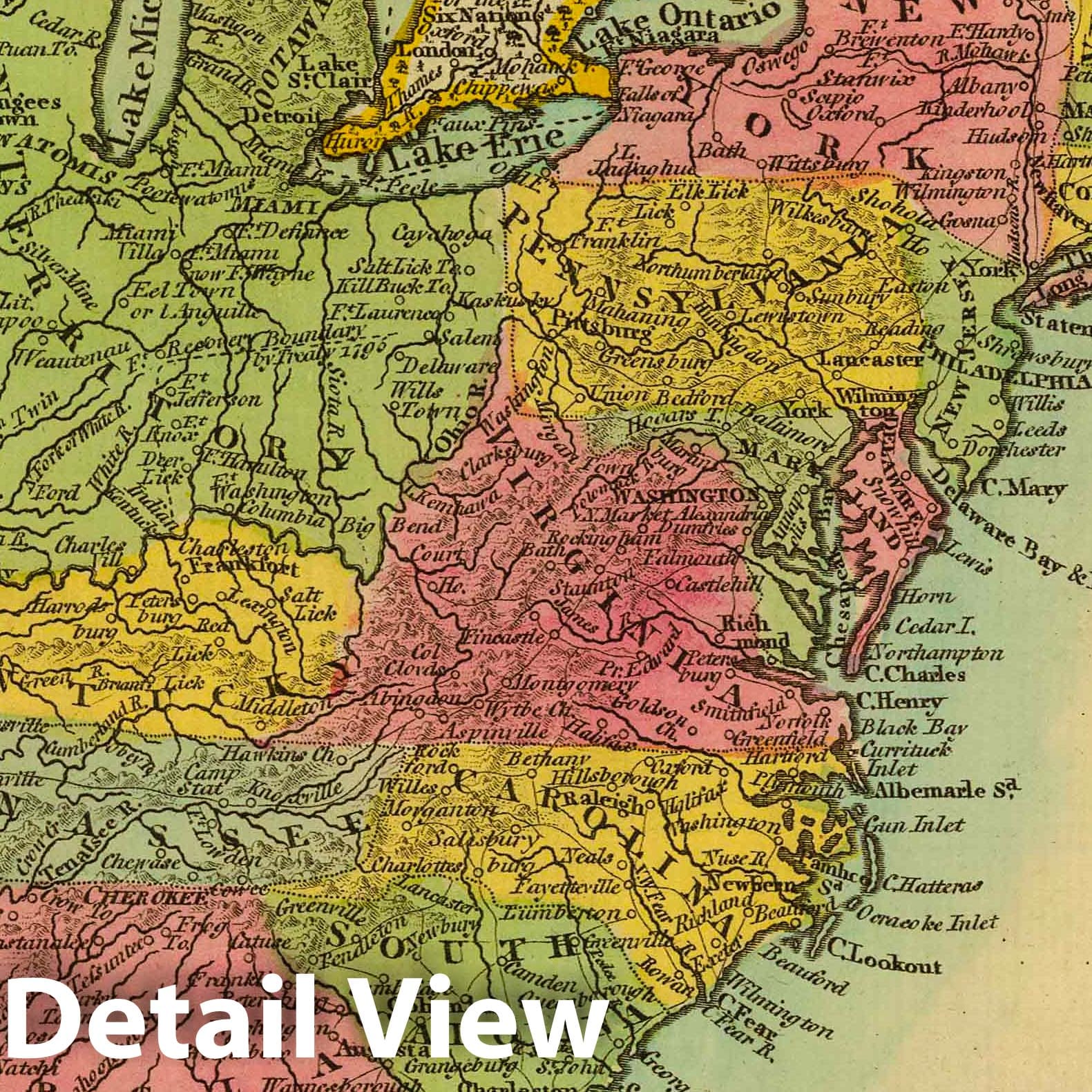 United States 1812 Historical Map Print
