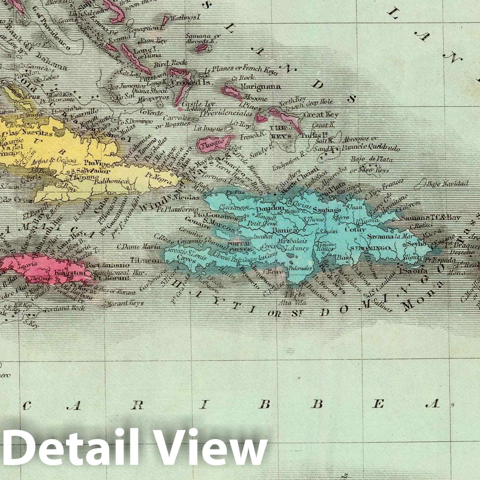 West Indies, 1835 - Historical Map Print