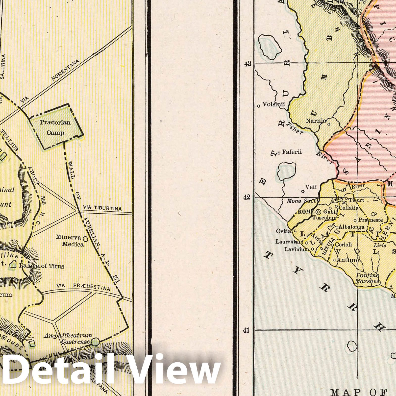 Ancient Rome and Ancient Italy, 1901 - Historical Map Print