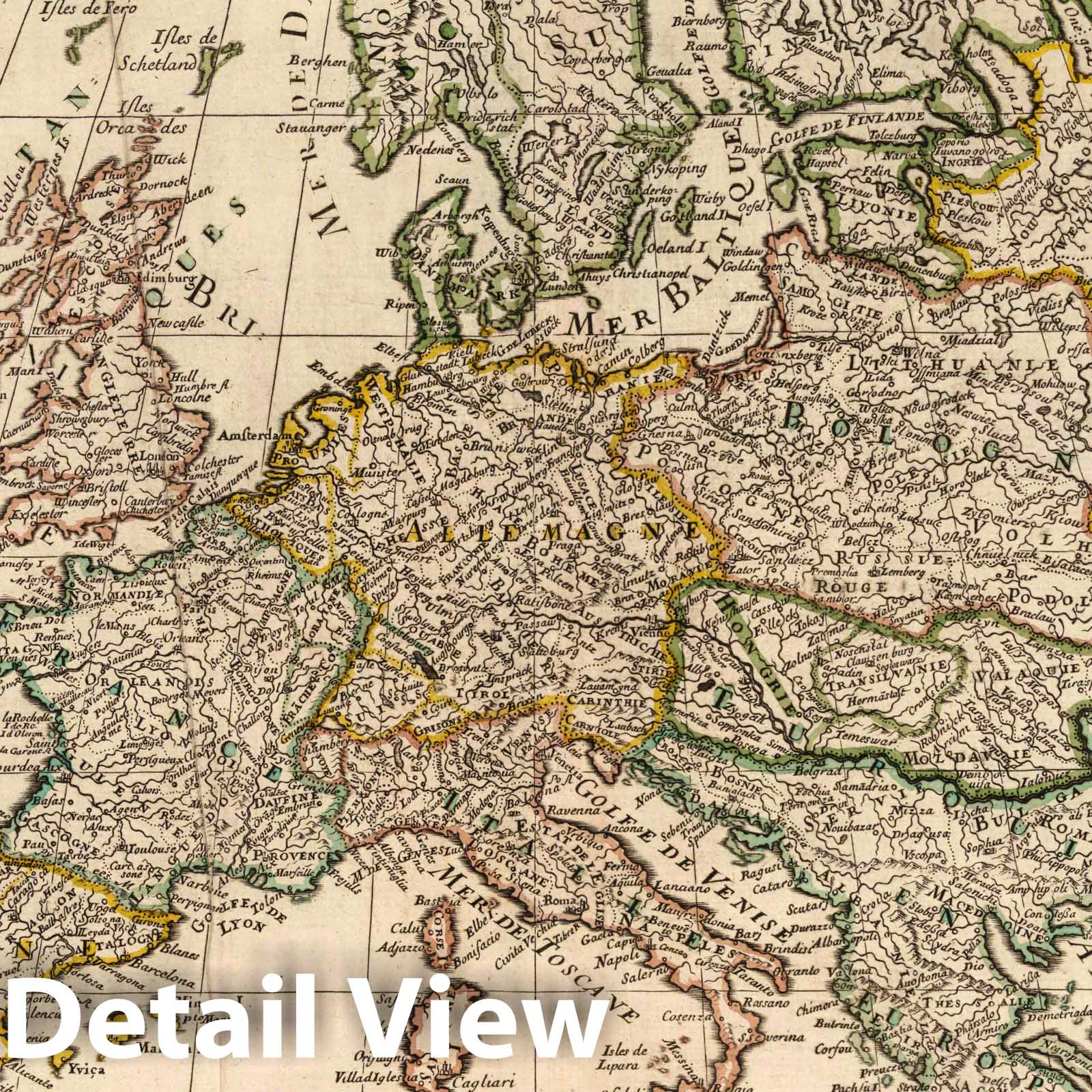 Europe 1697 Historical Map Print