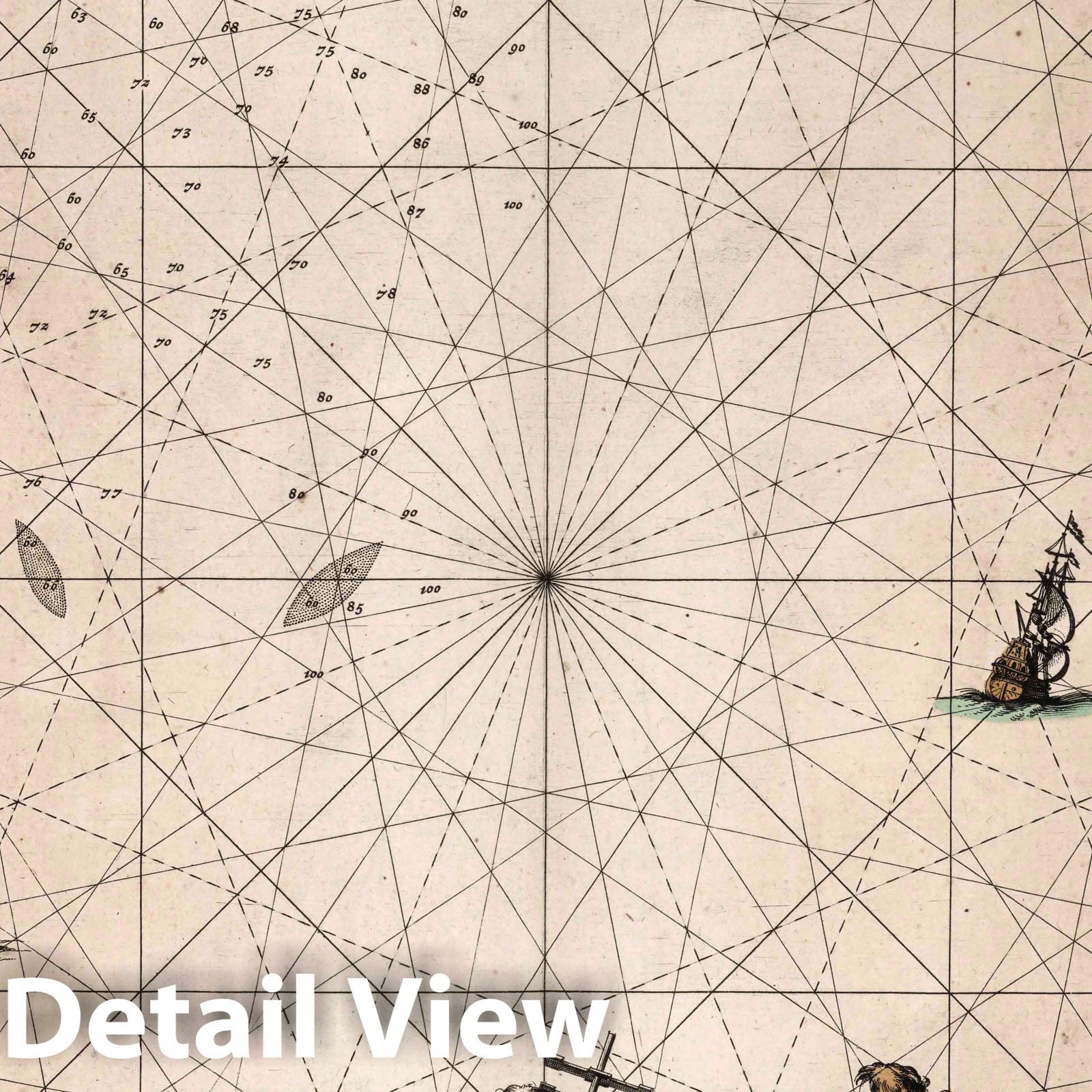 Paskaerte van't om comen Van't Canaal - 1667 Nautical Chart Print