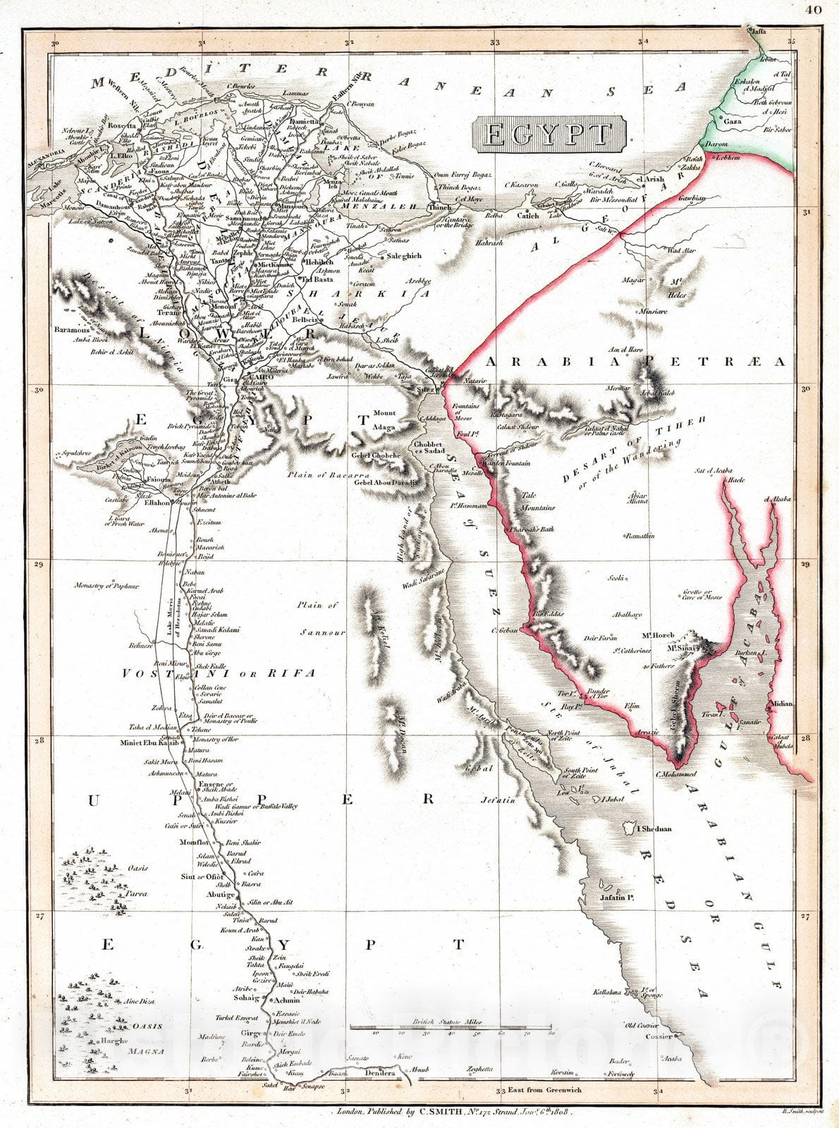 Historic Map : 1808 Egypt. - Vintage Wall Art