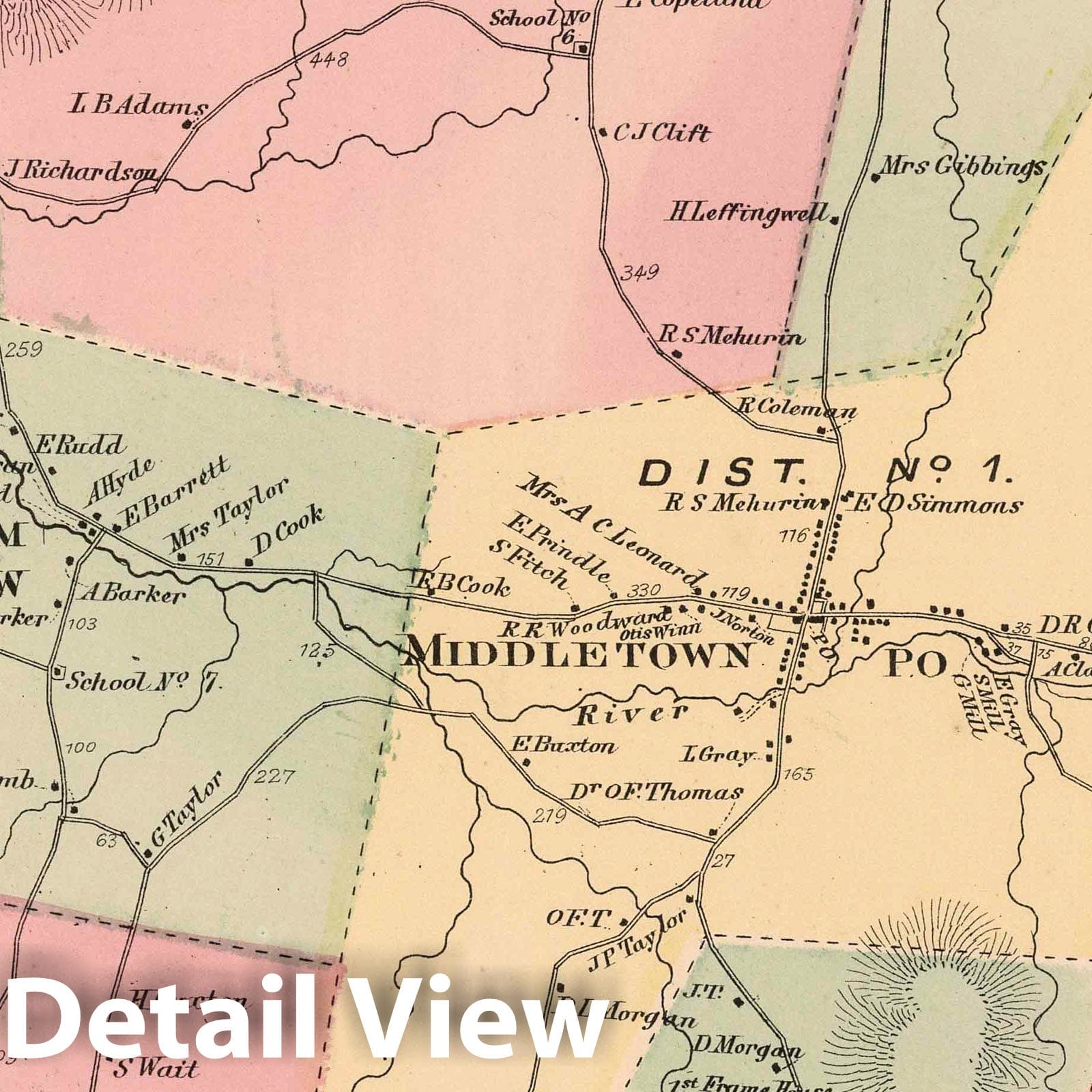 Middletown Township, Rutland County, Vermont - Property Map, 1869